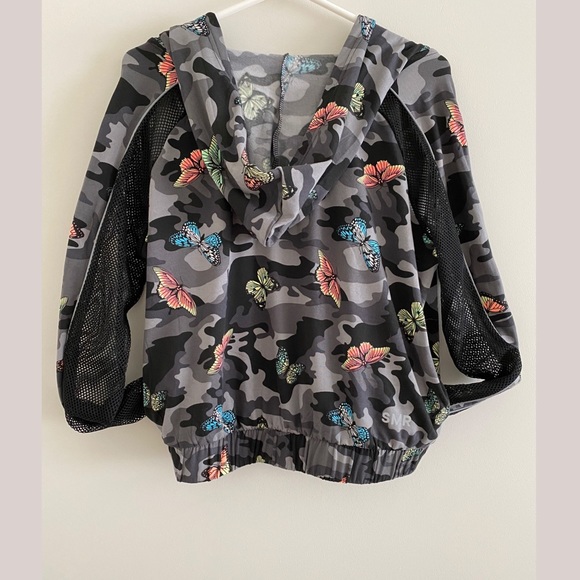 Sommer Ray Mesh Butterfly Camo Fleece Track Jacket - Picture 4 of 4